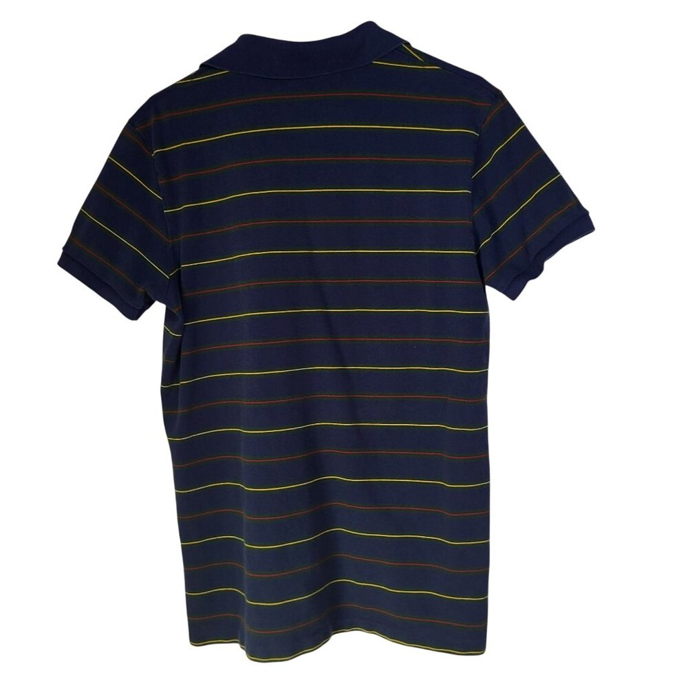 VTG Polo by Ralph Lauren Men's Large Striped Polo Shirt Navy Blue Streetwear Y2K - Picture 2 of 8